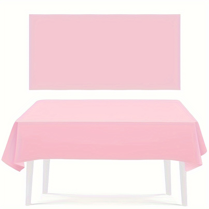 

3pcs, Pink Pe Waterproof Tablecloth, Party Decoration, Family Party Picnic Disposable Tablecloth Suitable For Birthday Patty Celebration, Hotel, Dinner, Holiday, Picnic. Travel Supplies