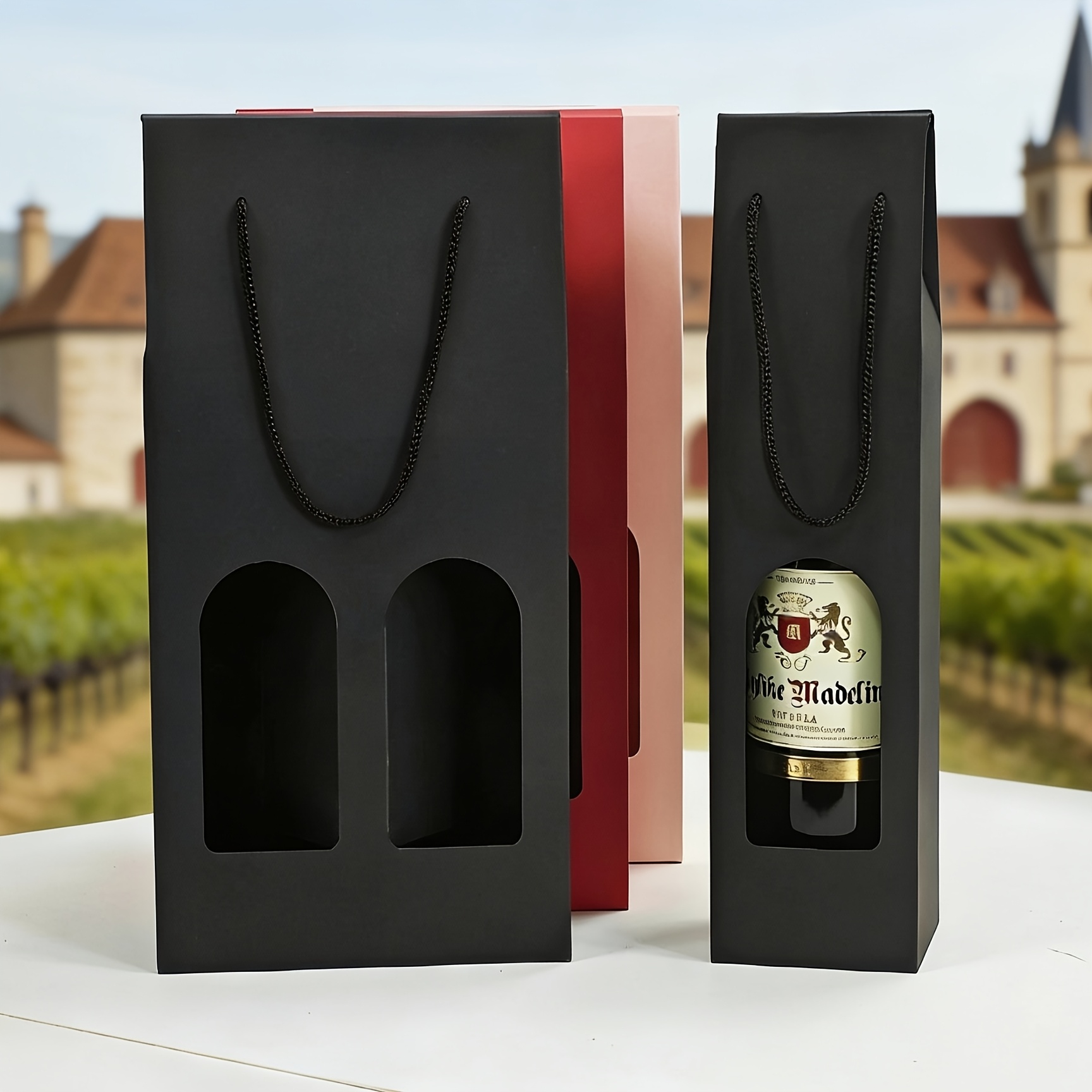 wine bottle gift box sold on Temu United States