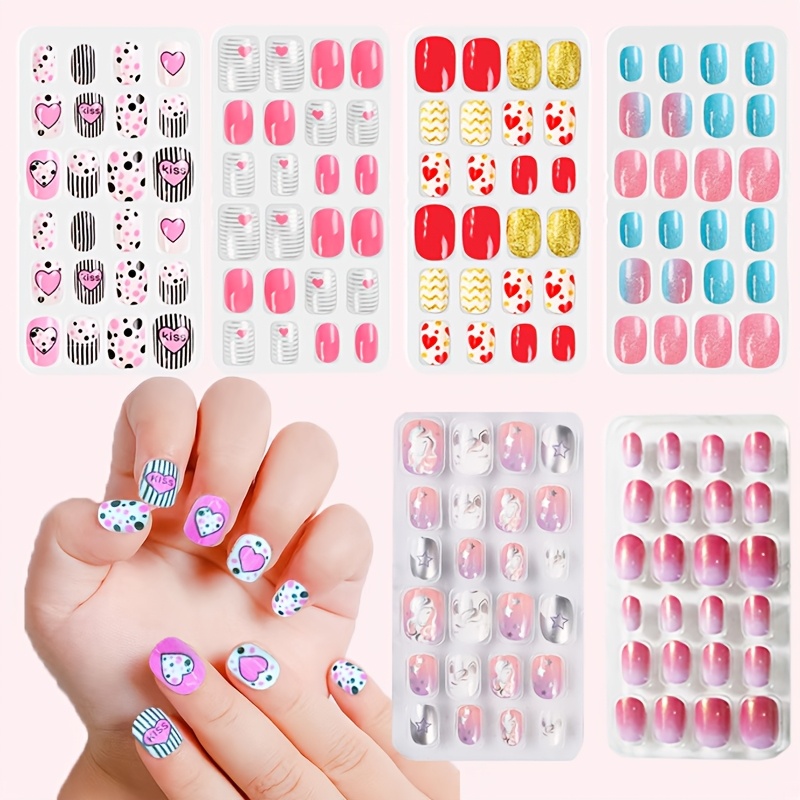 

6 Boxes With A Total Of 144pcs, Candy-colored Short Oval Fake Nails, Full-coverage Press-on Wear Nails, Cute Artificial Nails, With Adhesive On The Back For Direct Pasting