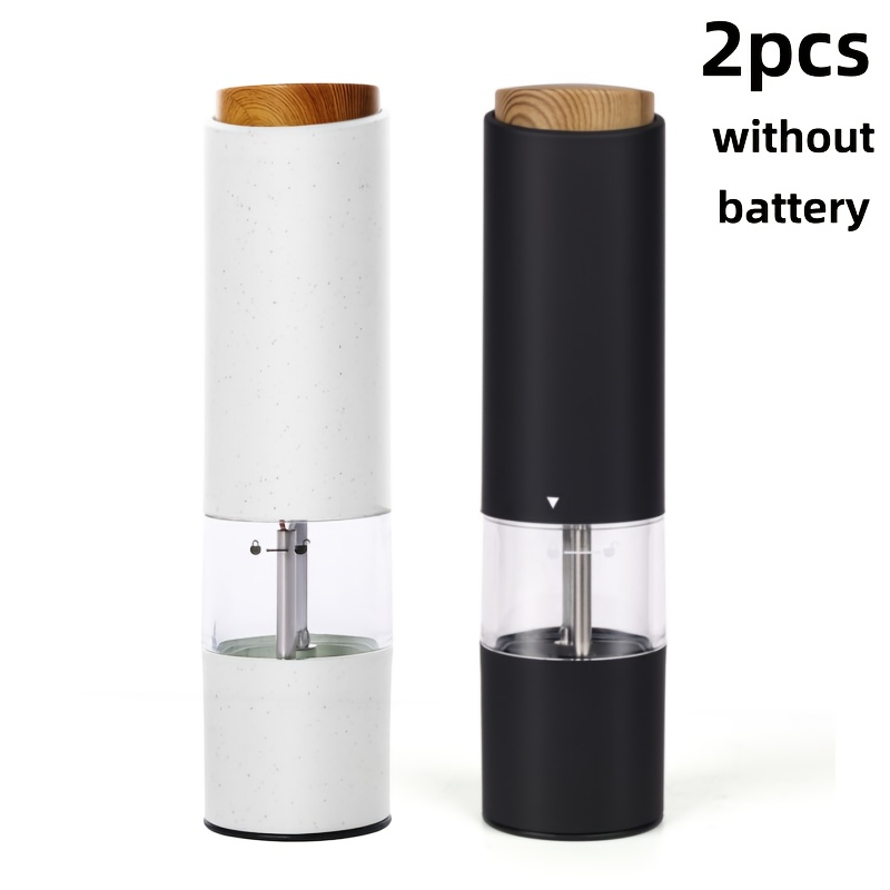 TEMU 2pcs Electric Battery Salt And Pepper Grinder, Adjustable Coarse And Fine Large Capacity Led Lights, Multiple Colors From, 1 Hand Operation