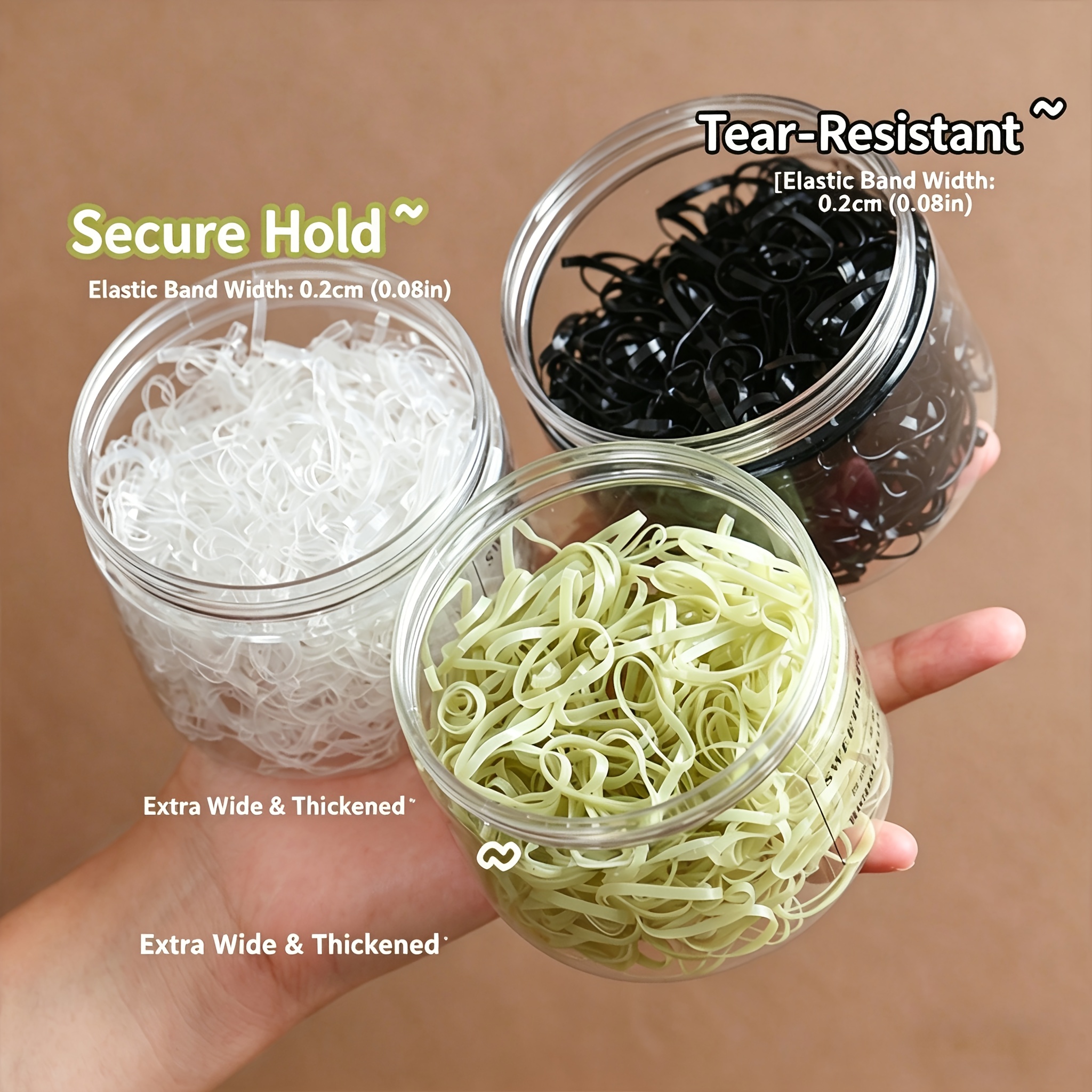 150pcs High-Elasticity Disposable Black Small Hair Ties