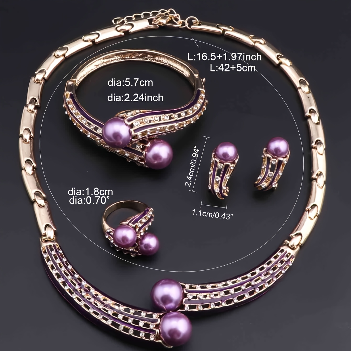 Bridal Rhinestone Simulated Pearl Jewelry Set