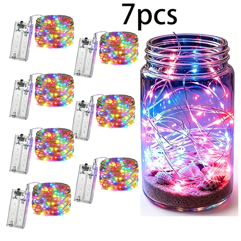 TEMU Lot de 7, Guirlande Lumineuse LED Colorée de 118 Pouces, Guirlande Lumineuse Décorative Multifonctionnelle pour Sapin de Noël, Longueur de 3