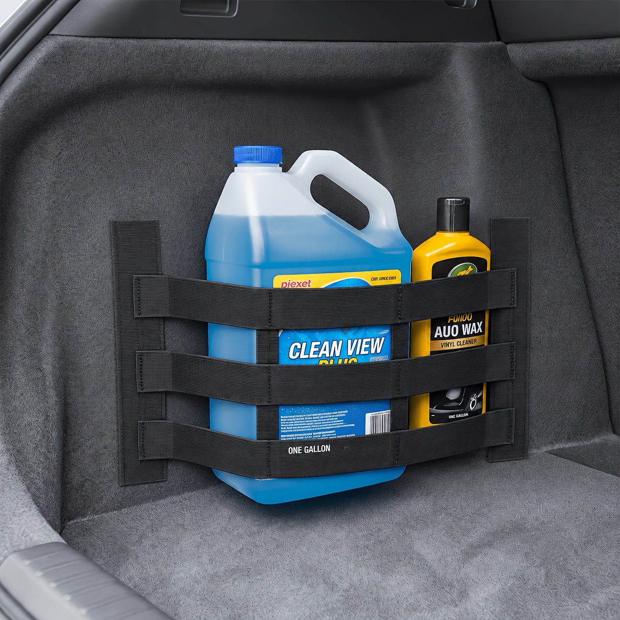 TEMU 1pc Heavy-duty Car Trunk Organizer Strap With Adjustable Elastic Cargo Securing Belt Suitable For Camping Gear, Luggage, Sports Equipment -