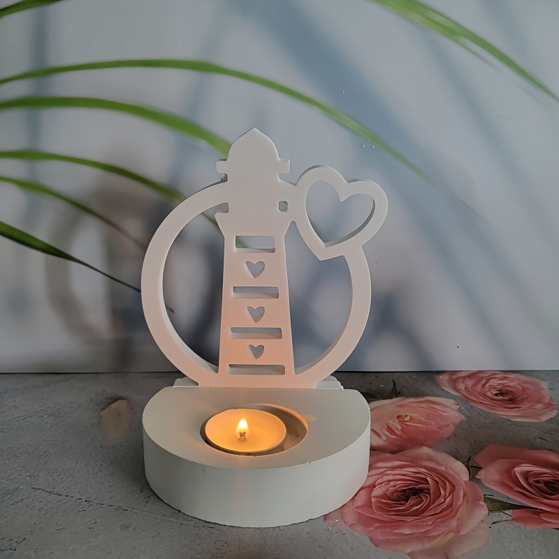 

Lighthouse Love Heart House Silicone Mold For Candle Holders, Diy Resin & Aromatherapy Decor Crafting