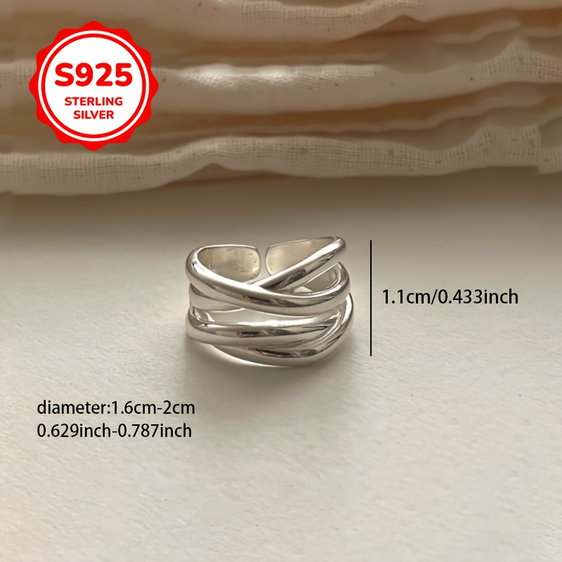 925 Silver Hypoallergenic Open Ring - Unique Hip Hop Design
