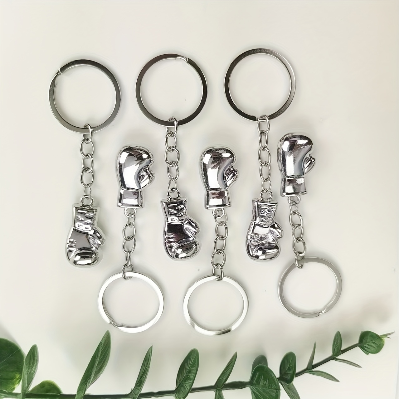 Image of Set Of 6 Minimalist And Stylish Creative Sports Boxing Glove Keychains, Suitable For Street Couples As Gifts For Festivals, Unisex Additions For Bags, Alloy Car Key Glove Pendants