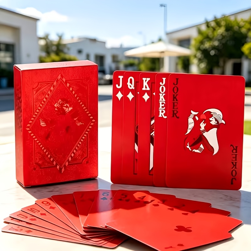 TEMU Pattern Glitter Playing Cards, Moisture-proof And Wrinkle-resistant With Storage Box, Tabletop Game Collectible Cards For Family Parties