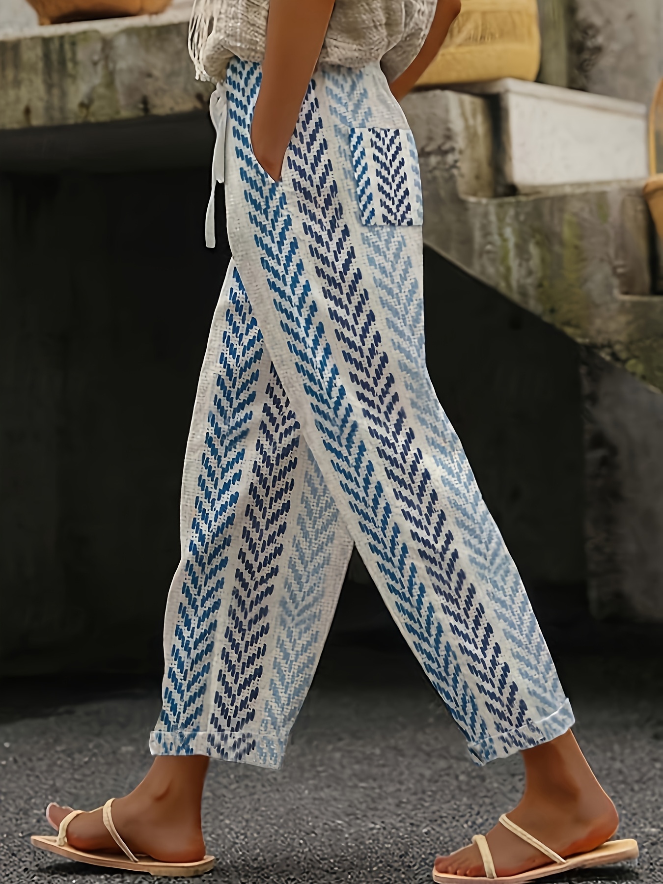 geometric pants sold on Temu United States