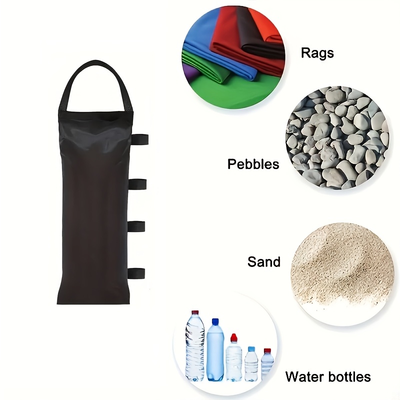 4pcs Heavy-Duty Outdoor Canopy Weights - Durable Polyester, Black, Windproof Sandbags for Sun Shelters & Picnics
