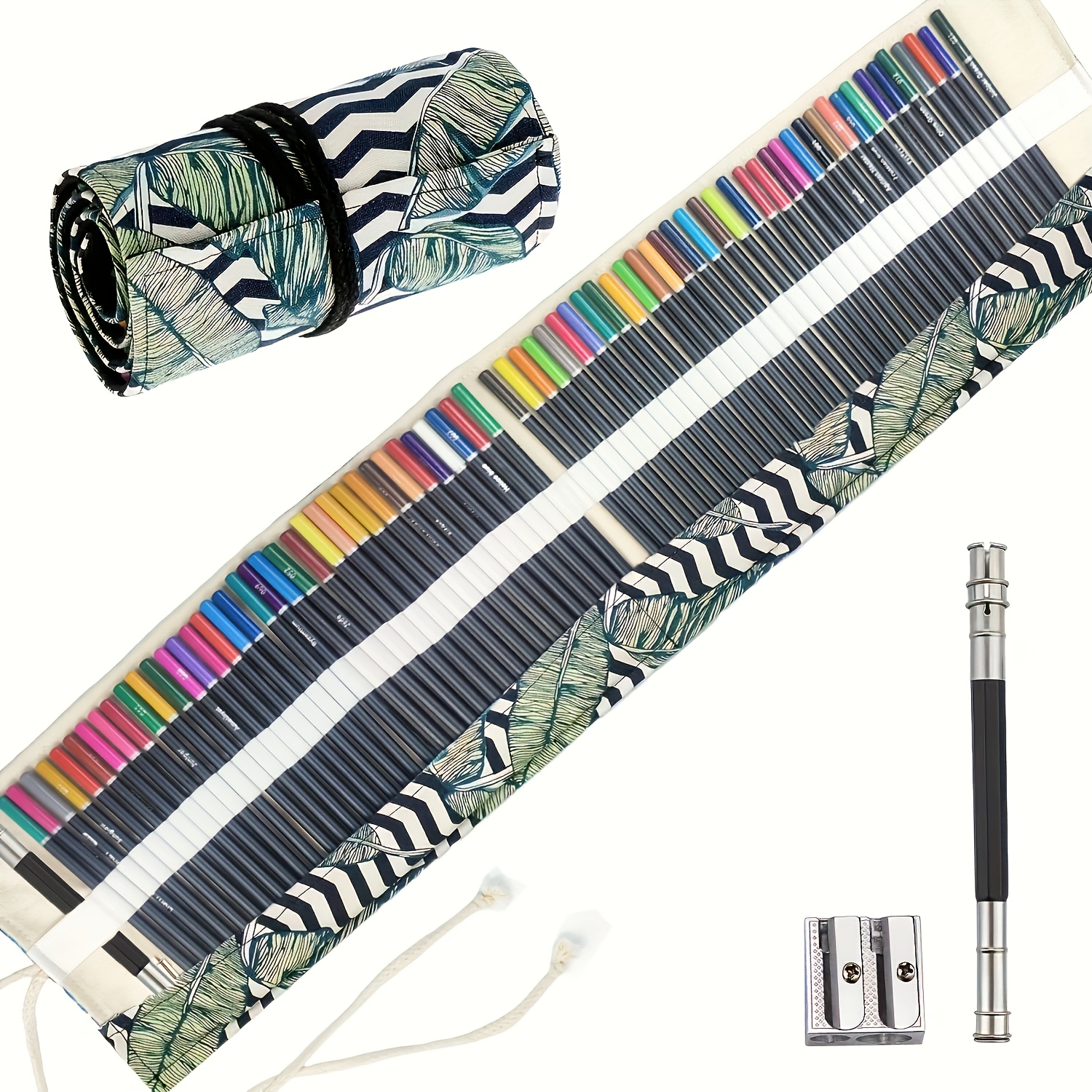 Image of 72 Colored Pencils Set, Artist Coloring Pencils For Adult Coloring Books, Artist Sketch, Premier Drawing Pencils With Canvas Roll-up Pouch Bag And Pencil Sharpener, For Professional Artistic Use