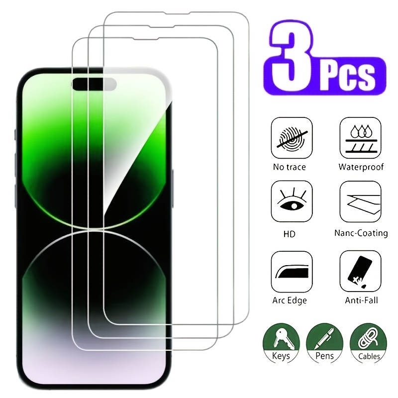 No Import Fees; Local Warehouse, 3pcs For For Iphone 121314151617 Pro Max 5pcs High Definition Tempered Film Scratch-proof No Bubbles Screen Protector For Iphone Series Mobile Phones