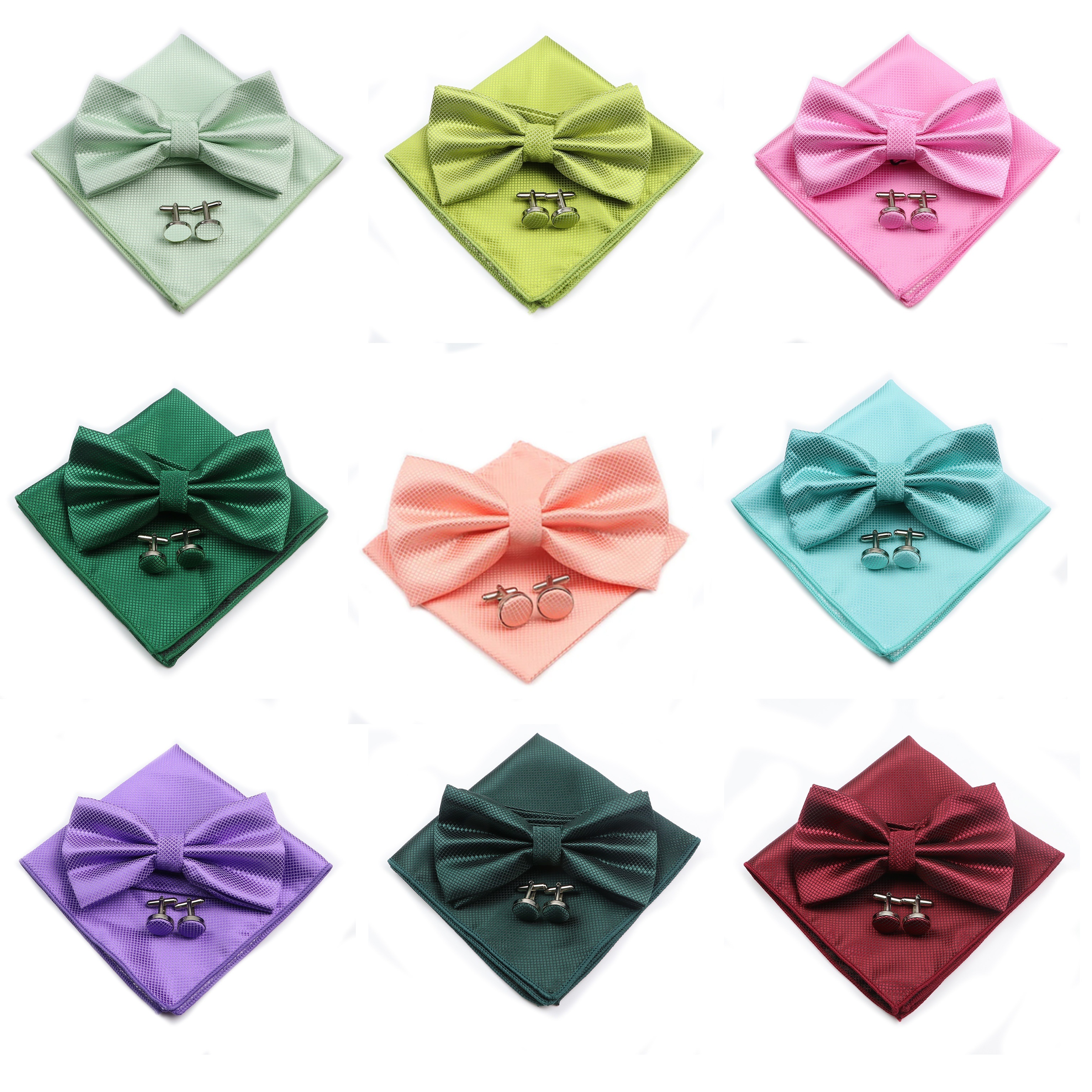 

3pcs Trendy New Bow Tie, Pocket Towel, And Cufflinks Set - Wedding Party Accessories For Groom And Groomsmen - Perfect Gift