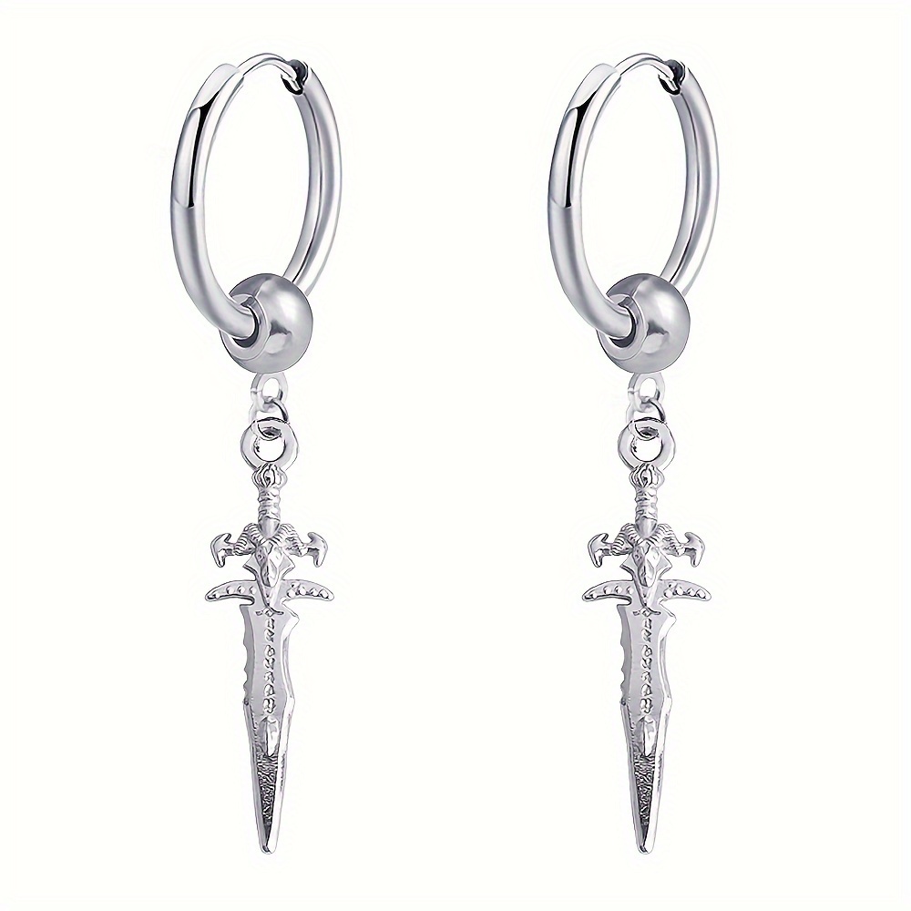 

Stainless Steel Sword Earrings, Weighing 6g