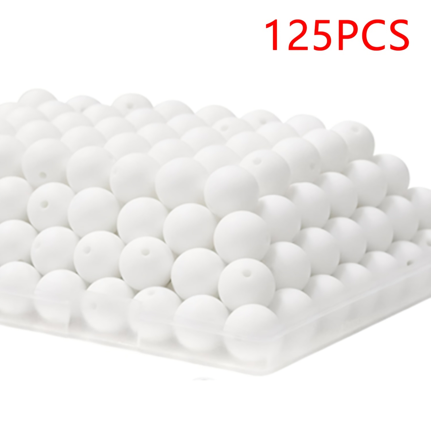 TEMU Kit de décoration pour bracelet et collier de 125 pièces avec perles rondes en silicone de 15 mm, bijoux main, cadeaux d'anniversaire perlés