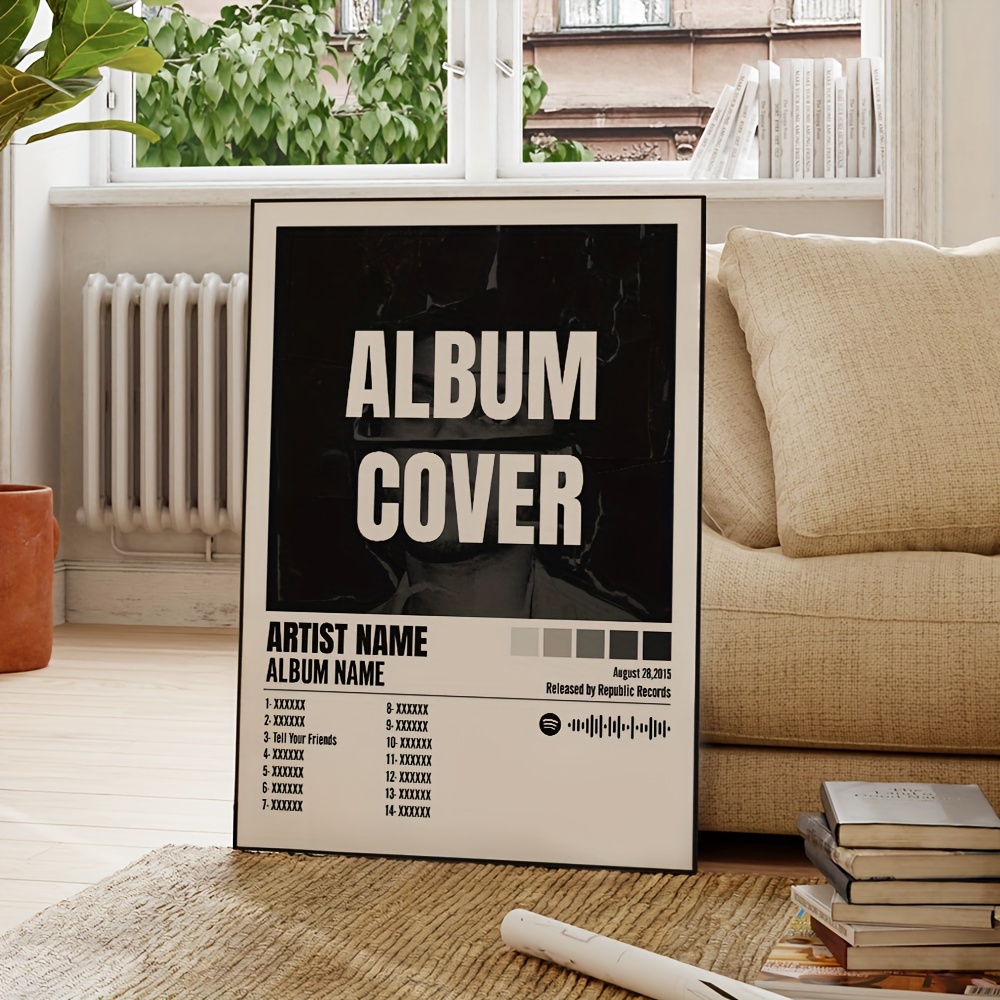 1pc Modern Custom Personalization Music Album Covers Poster Rapper Hiphop Singer Canvas Painting Wall Art Picture Waterproof Poster for Living Room Bedroom Home Decor-Style2Frameless/aluminum Alloy Frame Halloween/Christmas Gift