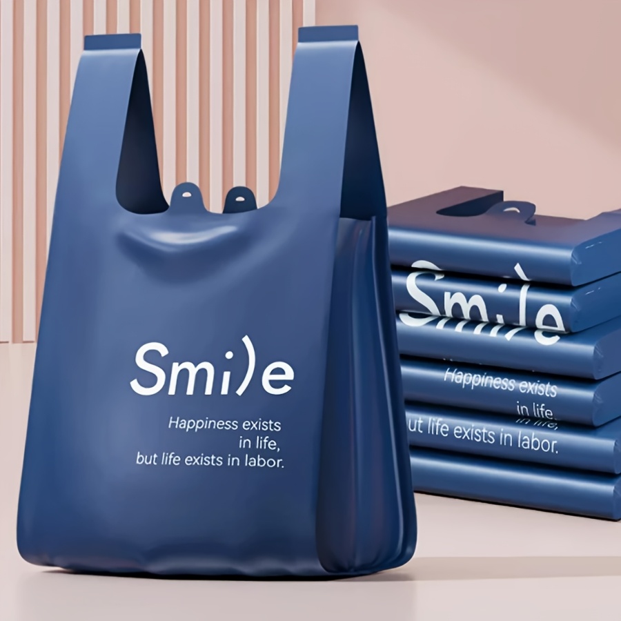 50pcs extra thick pink disposable trash bags handles durable Temu