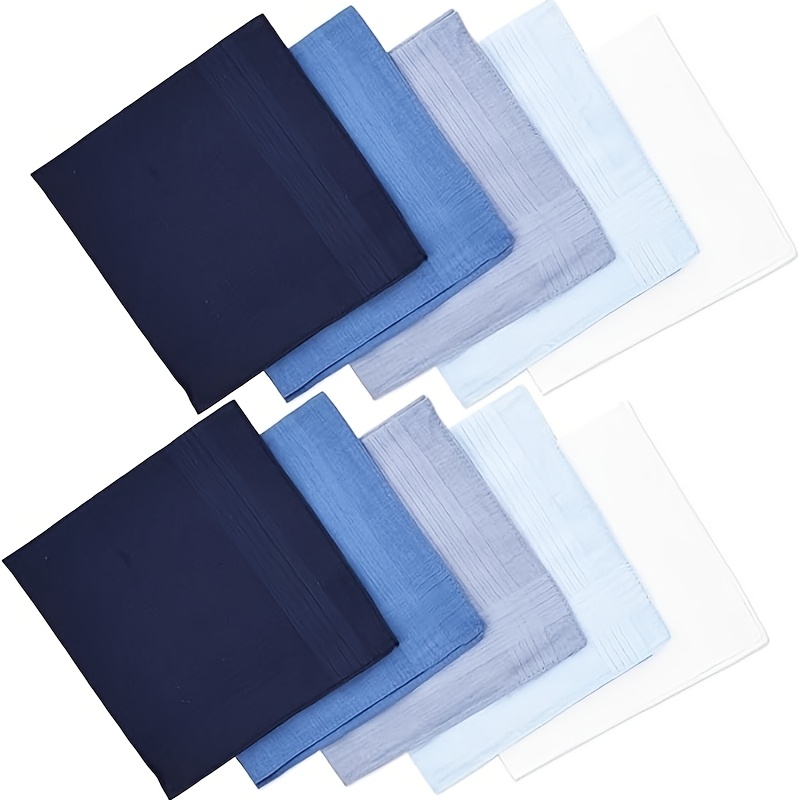 TEMU 5pcs Or 10pcs Men's Elegant Handkerchief Pocket Squares - Soft Lightweight Solid Colors (5 Colors) - Large 40x40cm For Pocket Square, Suitable