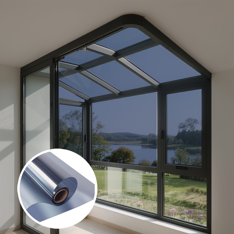 TEMU 1 Roll Of Glass Window Privacy Film, Daytime Reflective Mirror Window Tinting Static Protection Window Cover Suitable For Home Office, This