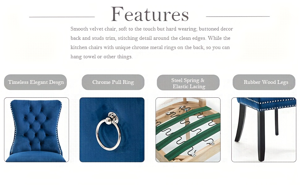 Dining Chairs Set of 2, Solid Wood Legs, Velvet Button Tufted Padded Cushion Seat and Back, for Dining Room Kitchen Accent Side Chair 13 Dining Chairs, Set of 2, Solid Wood Legs, Velvet Button Tufted Padded Cushion Seat and Back, for Dining Room Kitchen Accent Side Chair