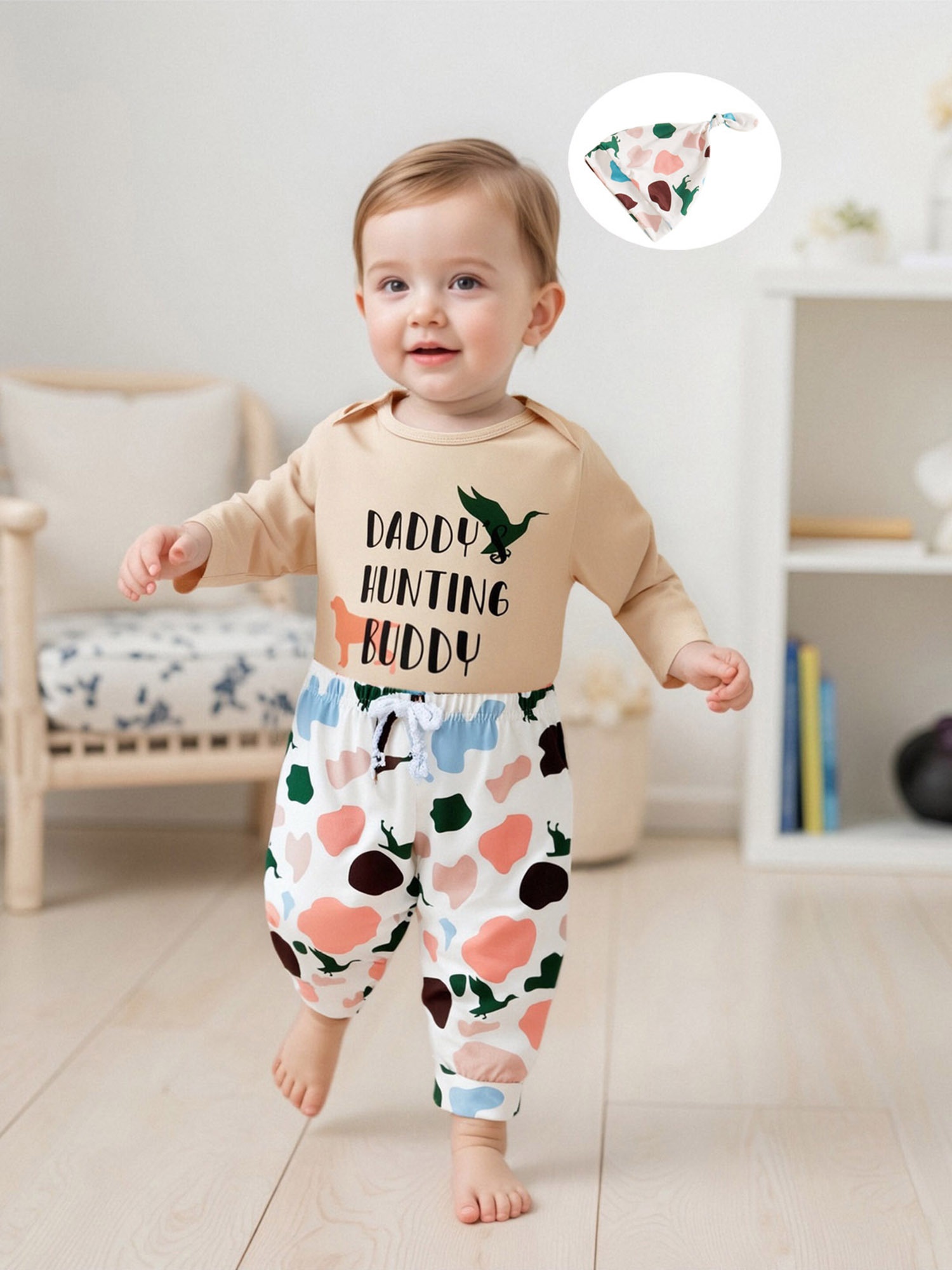 Newborn Romper Baby Boy Camo Pants Baby Boys Cotton Outfit Set