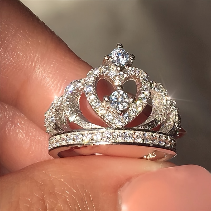 2024 Rhinestone Crown Ring