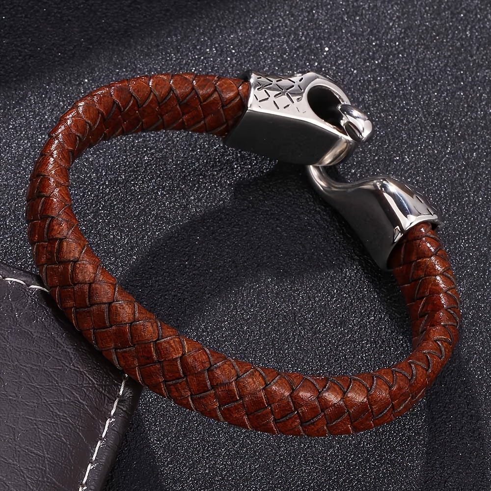 Retro Snake Leather Bracelet Punk Style Snake Head Bracelet