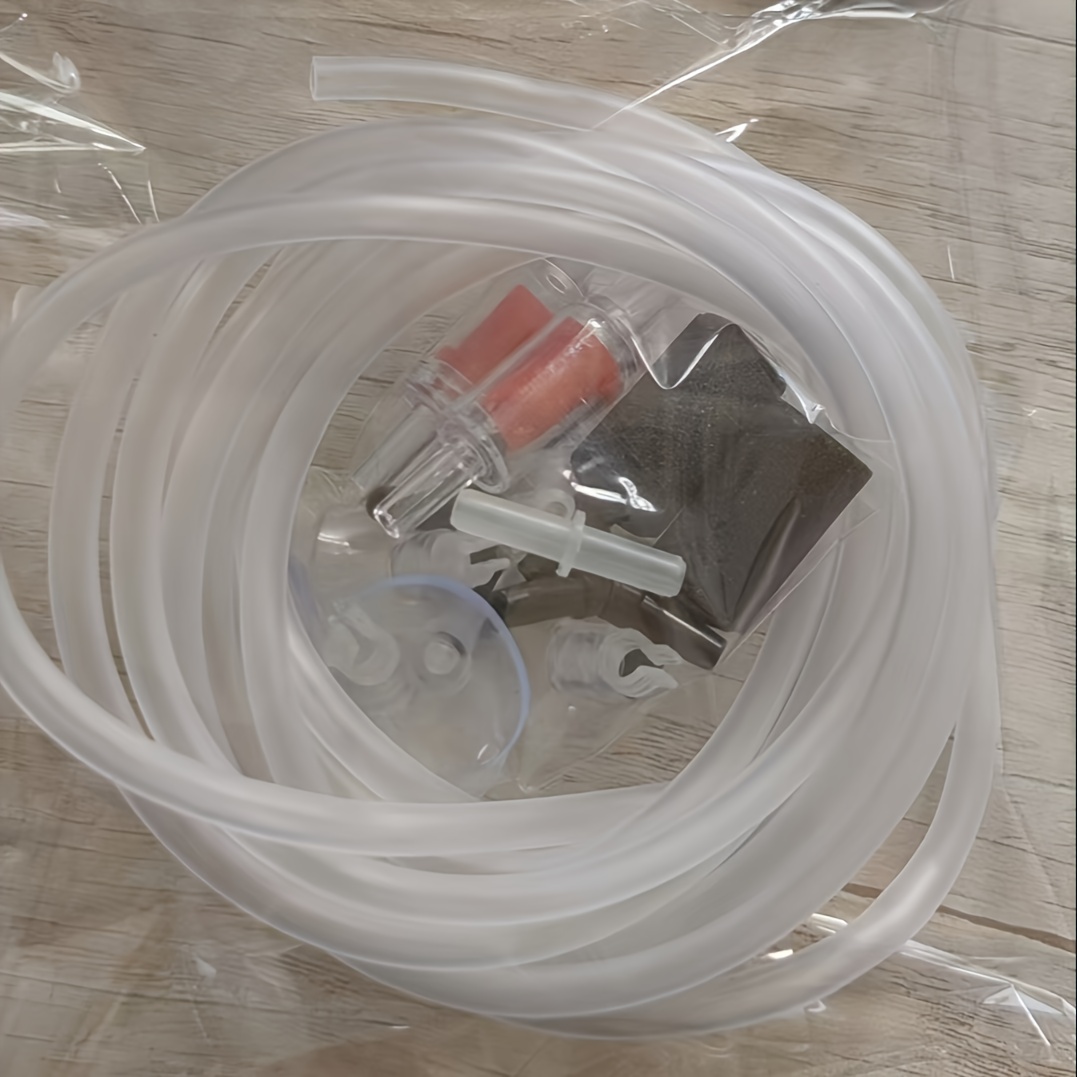 Image of Aquarium Air Pump Accessory Kit, Air Tubing, 2pcs Air Stones (random Color), 2pcs Check Valves, 6pcs Small Suction Cups, 4pcs Connectors, Uncharged, No Battery Required