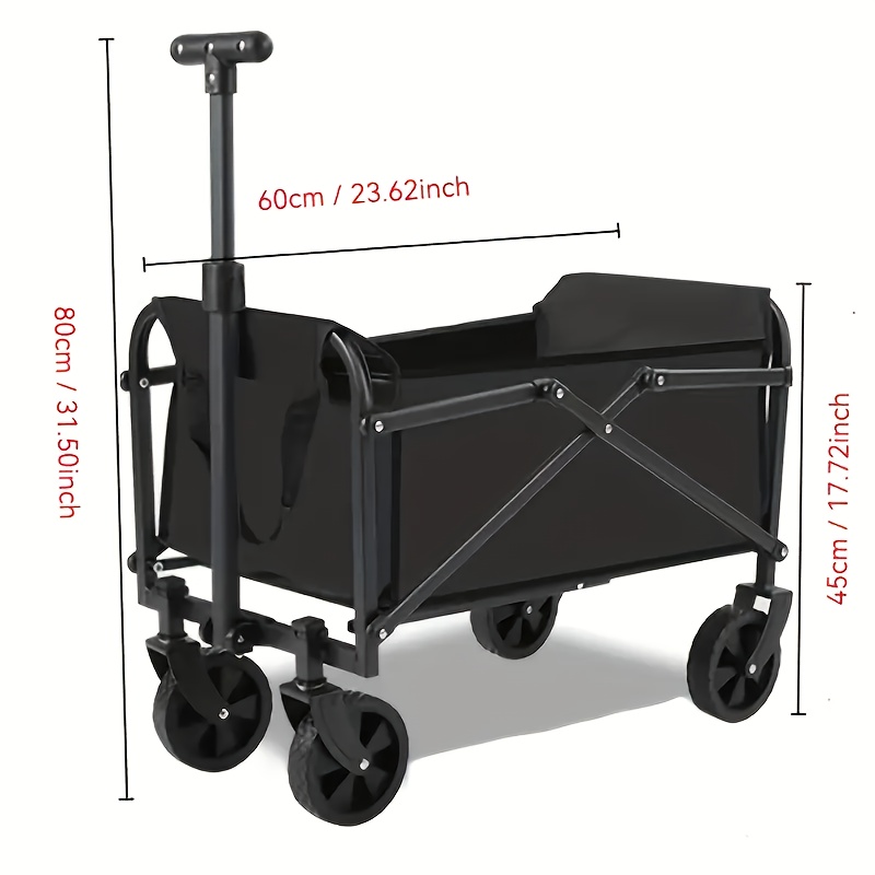 TEMU A Versatile Folding Trolley Designed For Terrains, Equipped With Comfortable Handles And Detachable Quiet Wheels. Made From Durable 600d Oxford