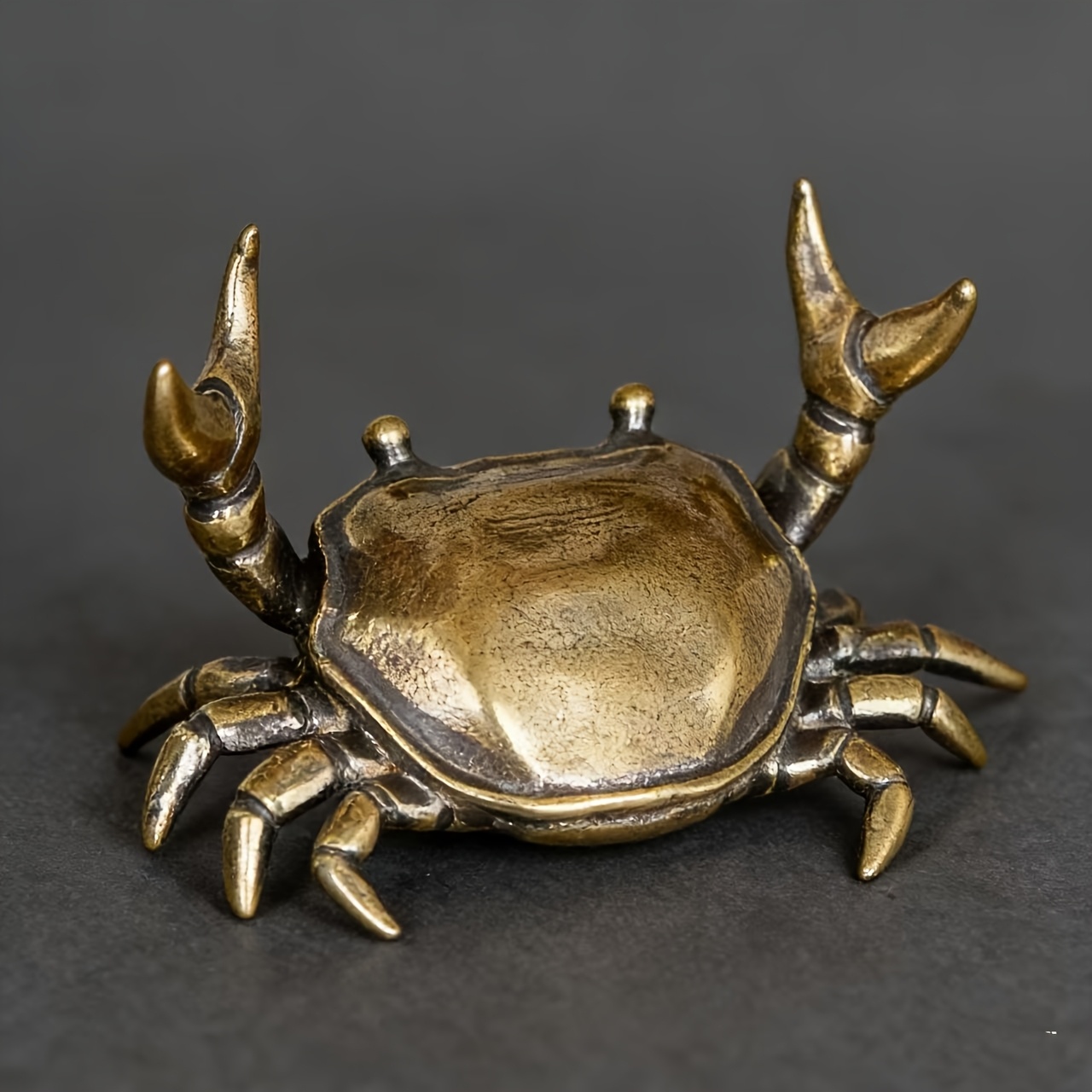 vintage style aged copper crab tea charm desk accessory stationery pen holder genuine vintage solid   small decorative piece