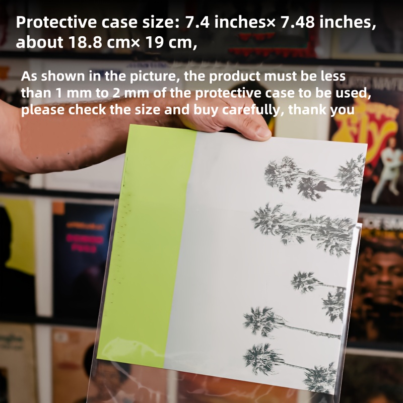 Image of Clear Vinyl Record Jackets, 50/100pcs, 7.4" X 7.4", High-density Polypropylene, Single-layer , Vinyl Wrap