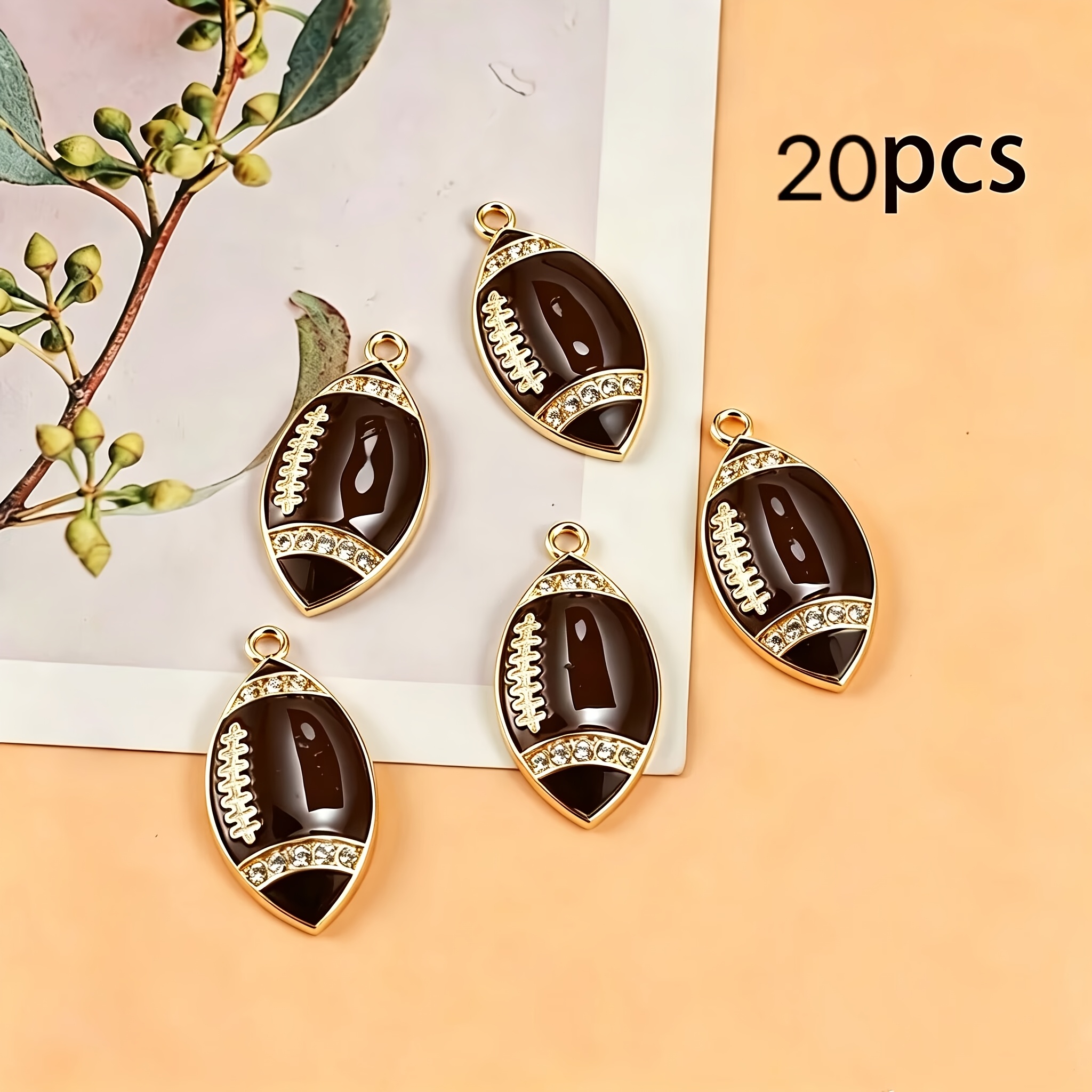 TEMU 5pcs Set, 20pcs Set, 50pcs Set, Random Assortment, Creative Handmade Diy Drip-enamel -inlaid Ball, Single Pendant, Pendant Earrings, Necklace,