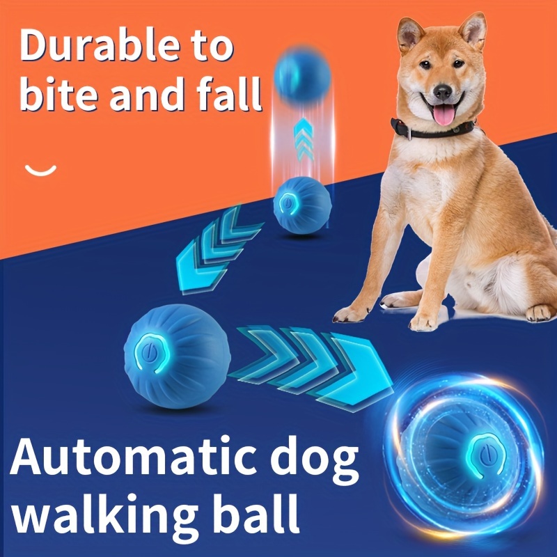 

Automatic Dog Walking Ball - Durable Silicone Interactive Toy, Usb Rechargeable, Medium Breed Suitable, Lithium Polymer Battery, Safe Low Voltage Operation, Patterned Bouncing Companion Ball