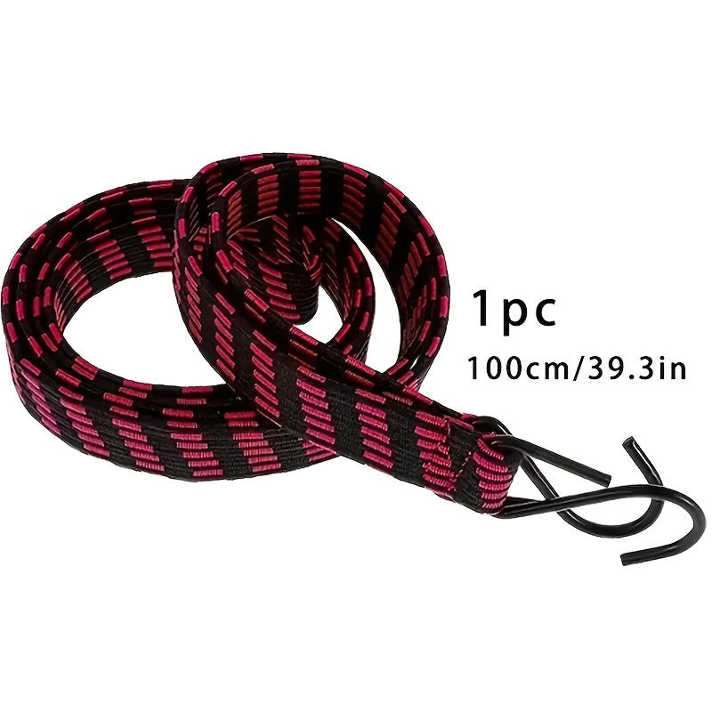TEMU Cinghia per Multifunzionale per Carichi Pesanti con 2 Ganci Rinforzati + Piatta, Fascia di Fissaggio Regolabile, Adatta per Furgoni / Moto /