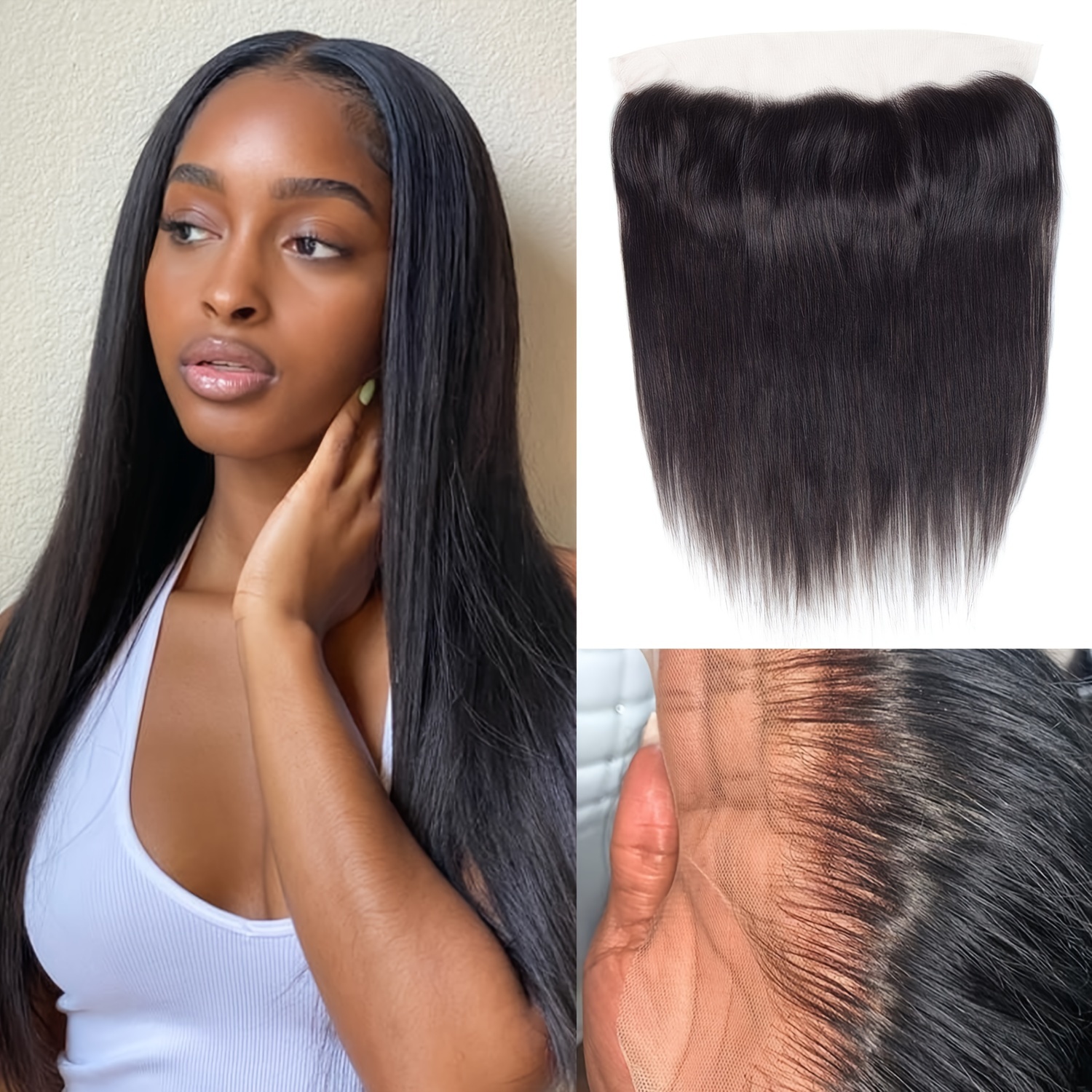 

13x4 Hd Lace Frontal Closure Human Hair Frontal 150% Density Brazilian Straight Hair Frontal Closures Color