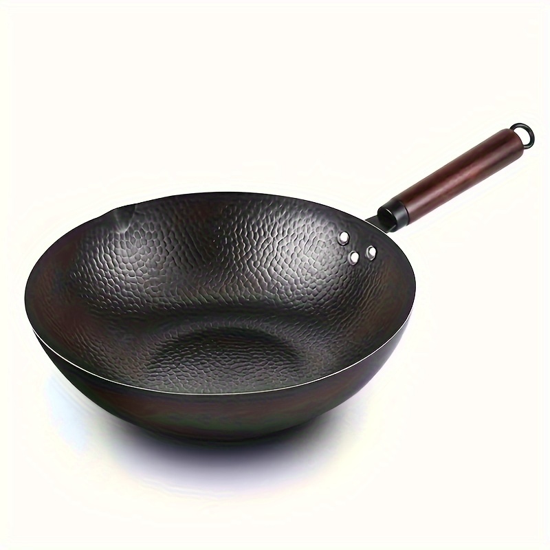 

1pc Traditional Chinese - Wok, 12.59in Iron Stir-fry Pan, Suitable For 2-6 , Gas And Induction Cooktops