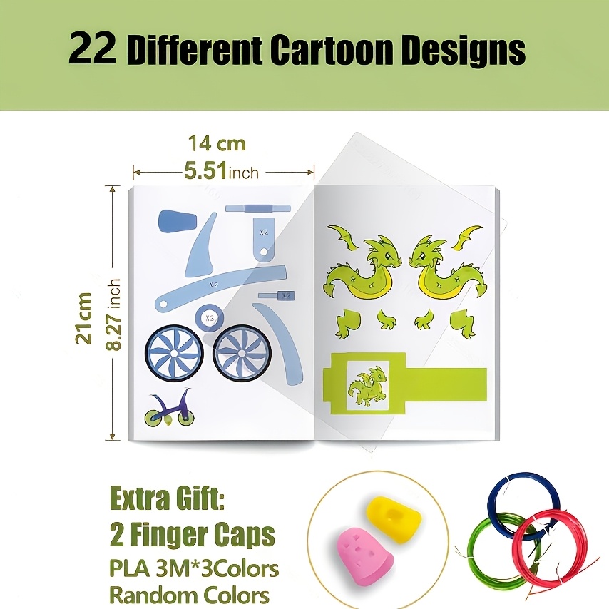 TEMU Libro de pintura reutilizable para impresión 3D con 40 tipos y 22 patrones - tabla de calcar transparente, 2 antideslizantes resistentes al ,