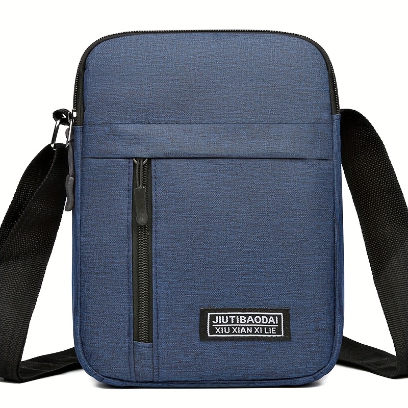 TEMU Men' Men's Casual Shoulder Business Crossbody Bag Oxford Cloth Handbag Vertical Shoulder Backpack [zipper Random]