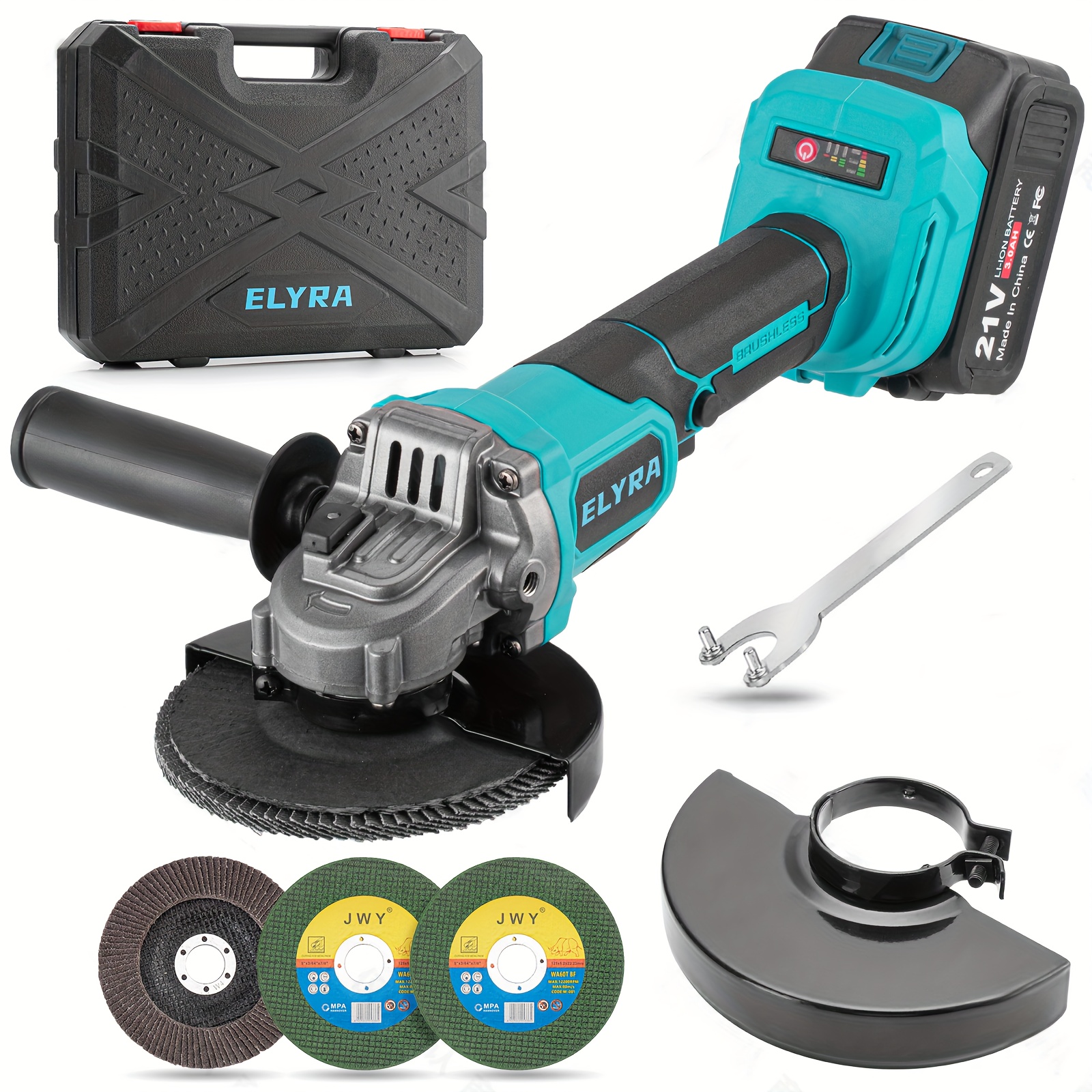 De nieuwe haakse slijper met een borstelloze motor van 7000 RPM en 3000 mAh accu