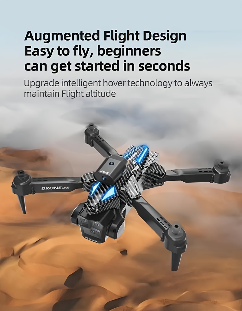 remote control aircraft with special design three cameras 360 infrared obstacle avoidance optical flow hover electronic lens and stunt rolling capabilities details 3