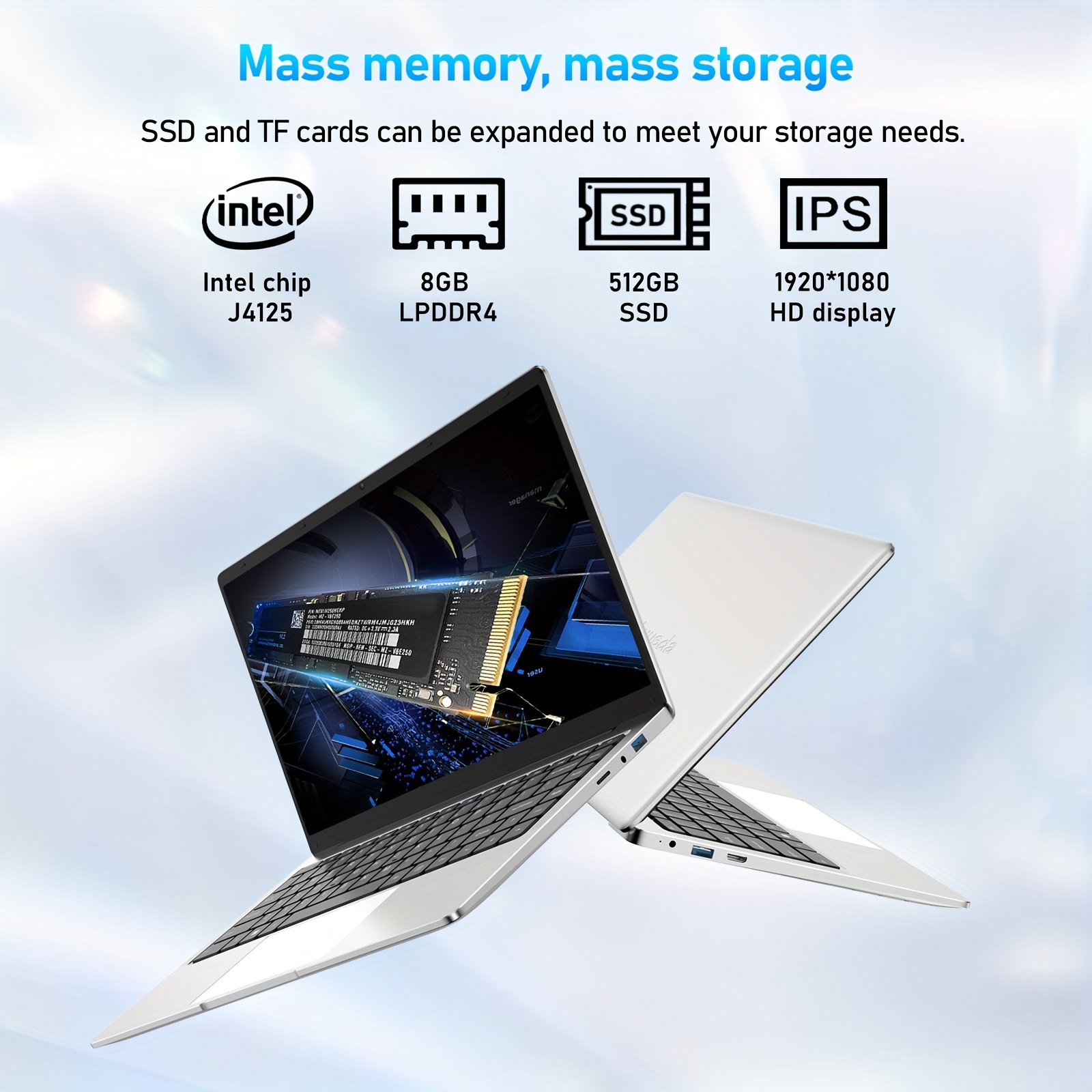 CHUWI HeroBook Pro 14.1'' Laptop, 256GB SSD 8GB RAM, Windows 11 Laptop, 1TB  SSD Expand, Intel Celeron N4020(up to 2.8GHz), 2K FHD IPS Display, Ultra
