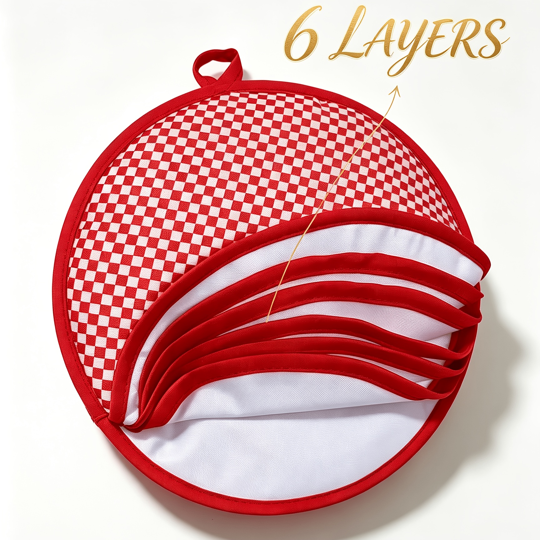 TEMU 10 Inch 6-layer Corn Tortilla Warmer Bag, Handmade Thickened Lunch Bag With Long-lasting Insulation, Microwave Insulation Bag For Tortillas,
