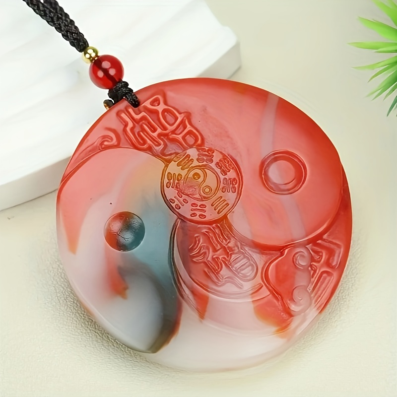 Natural Stone Pendant Necklace, Large Men's Style