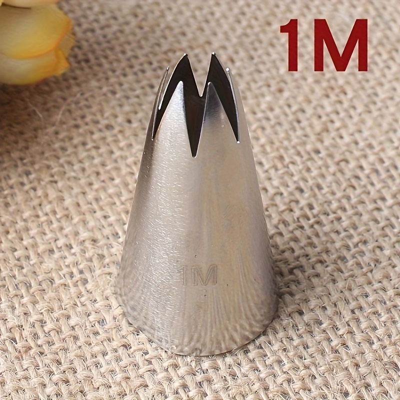 TEMU 1m Rose Flower Piping Nozzle - Stainless Steel Cake Decorating Tool With For , - 304 Stainless Steel Icing Tip For Cupcakes, Halloween,
