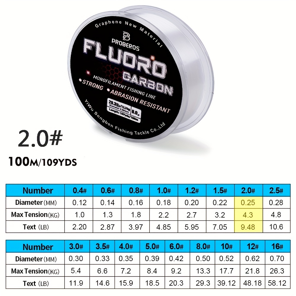 100m/300m/500m Fluorocarbon Coated Fishing Line, 2.2lb-29.3lb Carbon Fiber Monofilament Leader Line, Carp Fishing Sinking Line