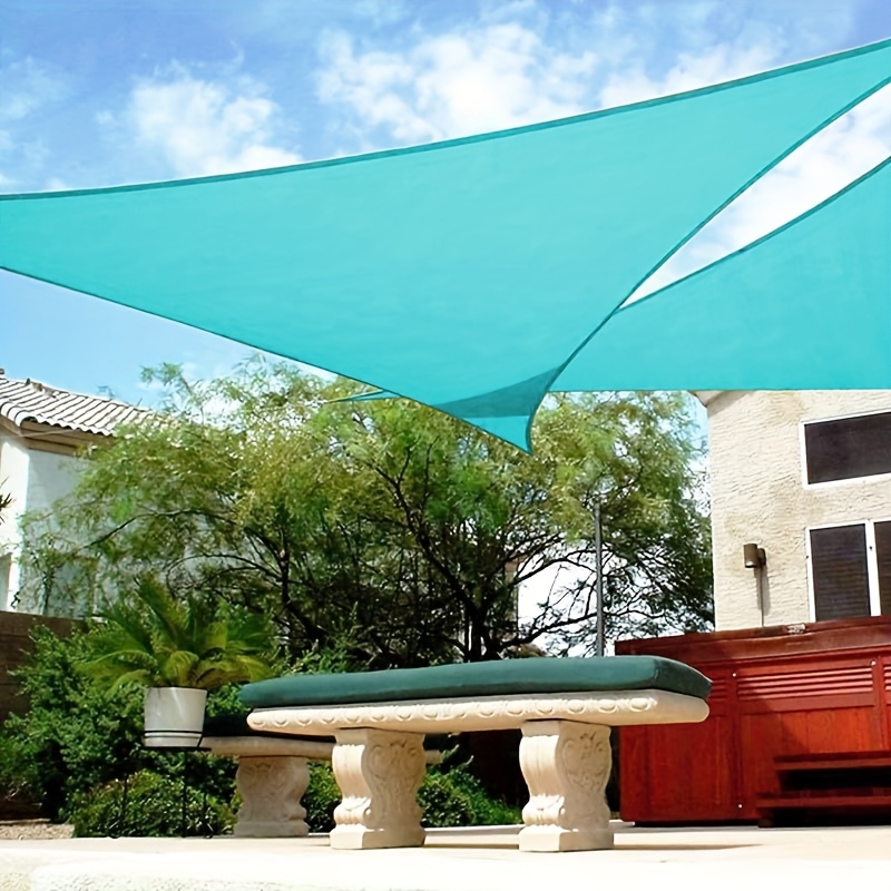 1-Pack Blue UV-Blocking Sun Shade Sail for Outdoor Patio, Right-Angle Triangle Design with Adjustable Rope, Durable Polyester Fabric for Backyard, Deck, Garden, Poolside - All-Season Shelter