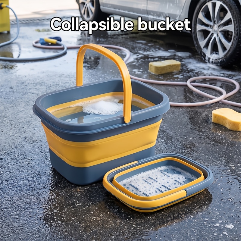 TEMU Foldable Water Bucket, Portable Storage Bucket, Easy To Carry And Store, Saver, Lightweight And Space- Design, Water Container, Sturdy , Compact