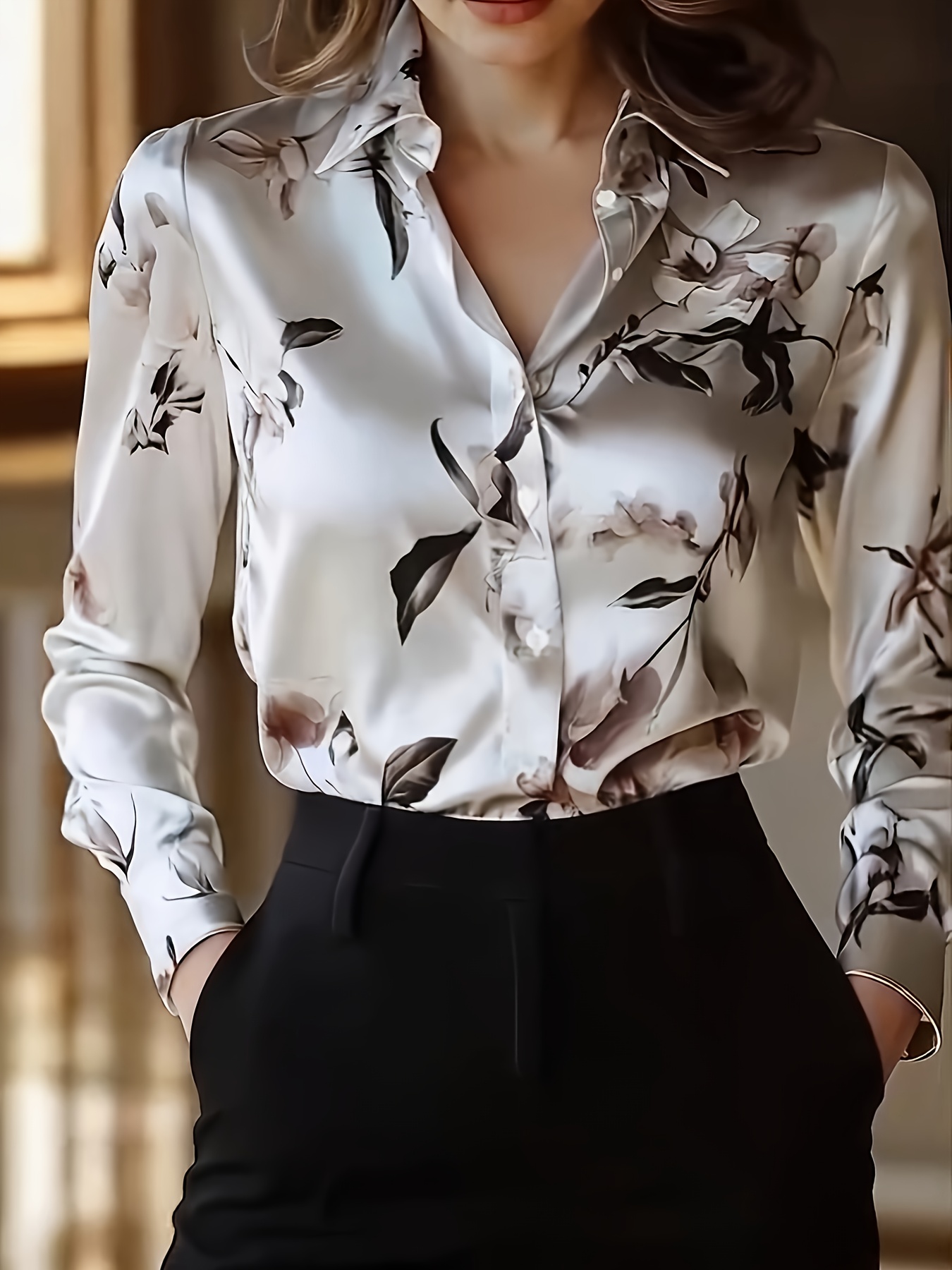 elegant special edition womens printed long sleeve shirt details 0