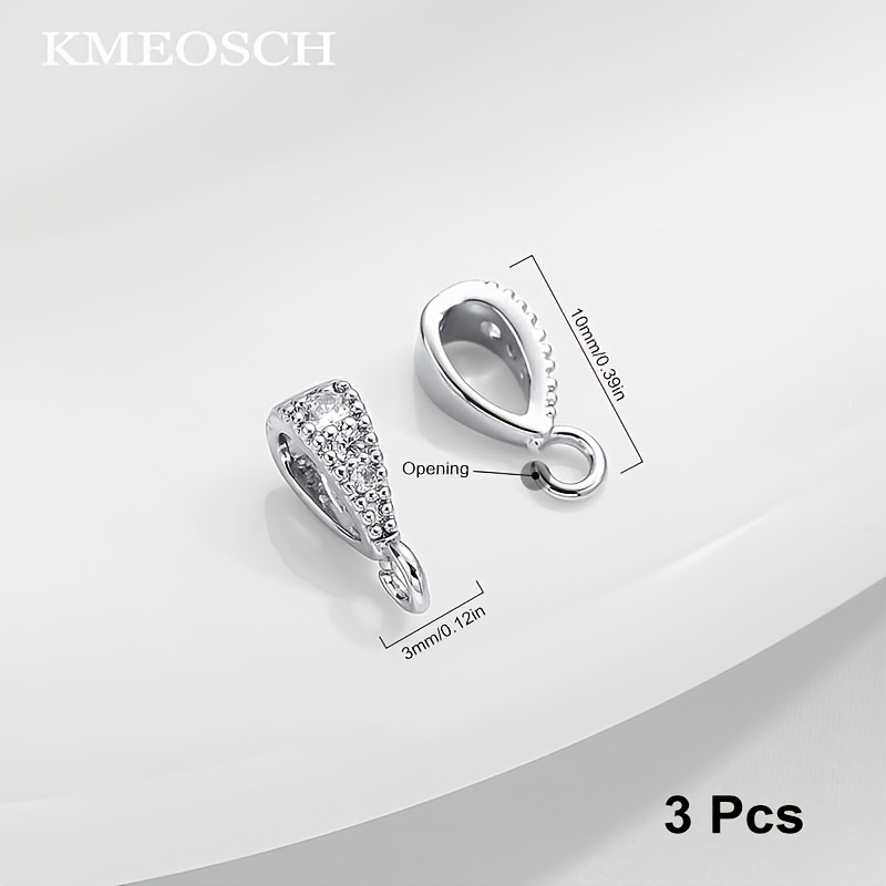 TEMU 3pcs Attaches pour Pendentifs avec Boucle Ouverte, Attaches de Bijoux pour Pendentifs Connecteurs Glissants pour la Fabrication de Bijoux de