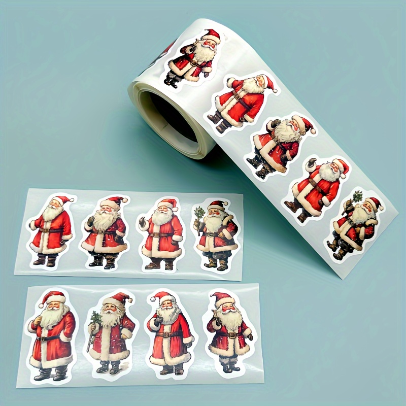 Image of Christmas Stickers - Santa Claus, Snowman Design, Suitable For Gift Packaging, Cards, Mobile Phones, Laptops, Diaries, Etc. - Self-adhesive Matte End Holiday Decals, Christmas Additions